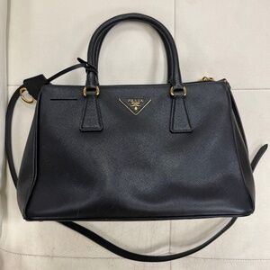 Prada Small Black Leather Saffiano Handbag